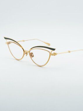 Valentino V-GLASSLINE VLX-118E Eyeglasses Gold/Green 55mm Cat Eye Frame